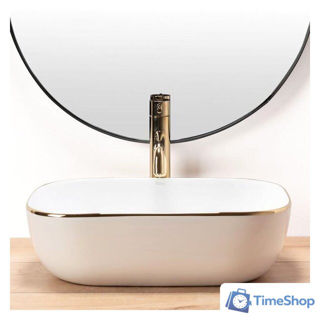 Умывальник Rea Belinda (белый матовый/золотистый) - Изображение №4 — Интернет-магазин Time-Shop