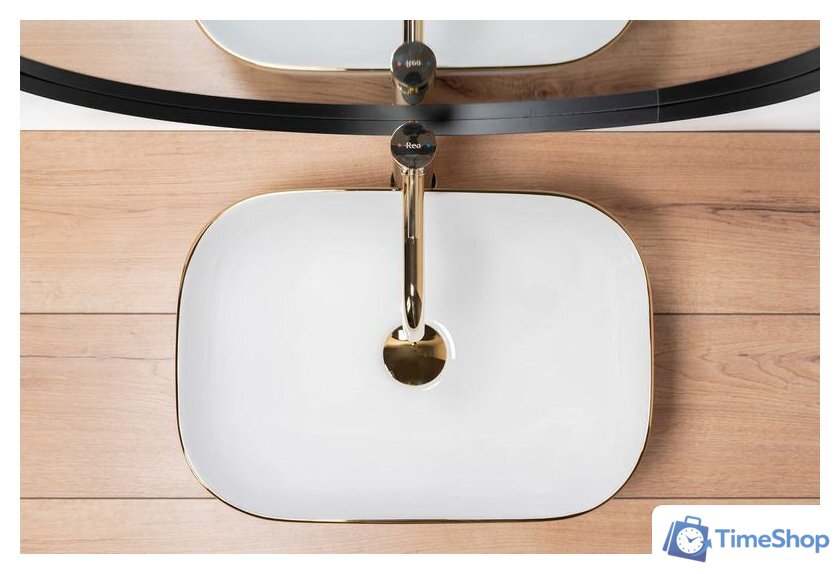 Умывальник Rea Belinda (белый матовый/золотистый) - Изображение №5 — Интернет-магазин Time-Shop