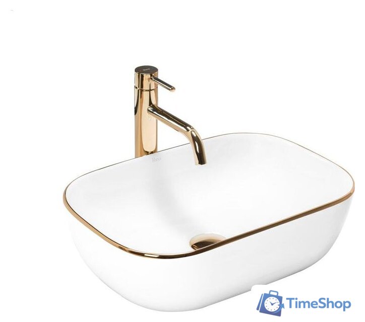 Умывальник Rea Belinda (белый матовый/золотистый) - Изображение №1 — Интернет-магазин Time-Shop