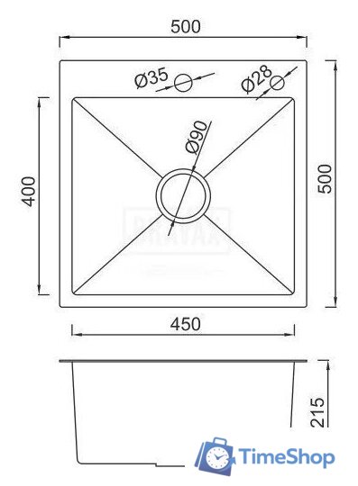 Кухонная мойка Gappo GS5050-3 - Изображение №3 — Интернет-магазин Time-Shop
