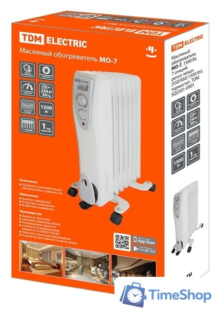 Масляный радиатор TDM Electric SQ2501-0901 - Изображение №2 — Интернет-магазин Time-Shop