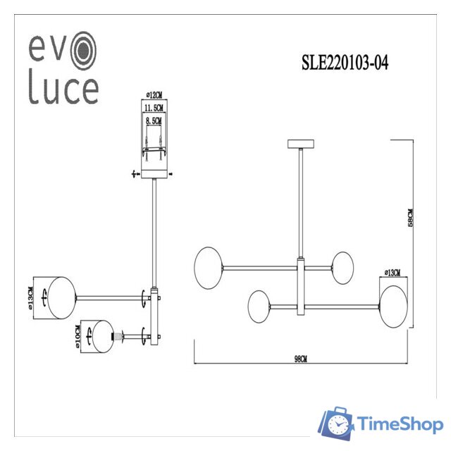 Подвесная люстра Evoluce Arcola SLE220103-04 - Изображение №5 — Интернет-магазин Time-Shop