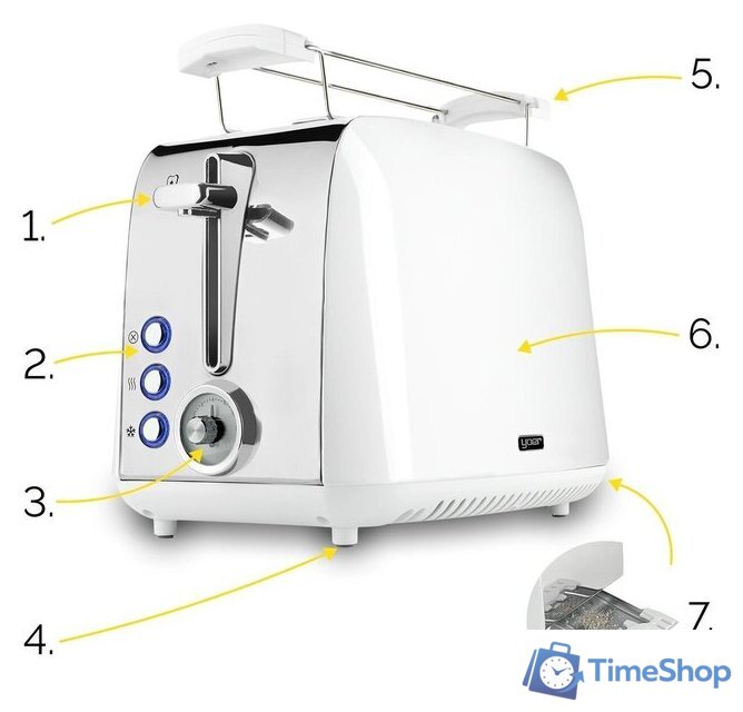 Тостер Yoer Crystal T02W - Изображение №9 — Интернет-магазин Time-Shop