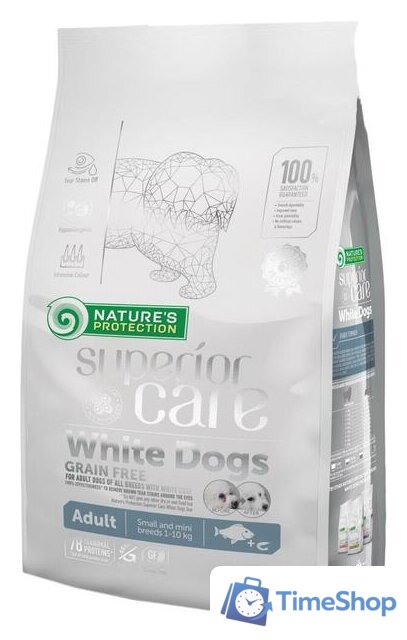 Сухой корм для собак Nature's Protection Superior Care White Dogs GF White Fish Adult Small & Mini 10 кг - Изображение №1 — Интернет-магазин Time-Shop