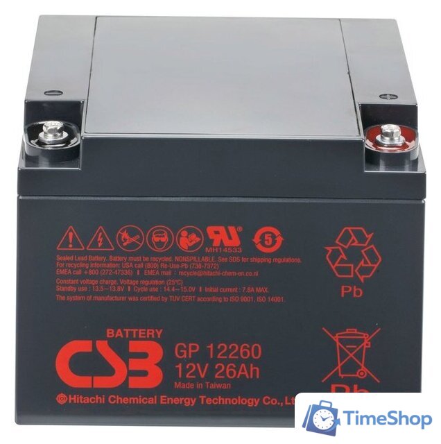 Аккумулятор для ИБП CSB Battery GP12260 (12В/26 А·ч) - Изображение №1 — Интернет-магазин Time-Shop
