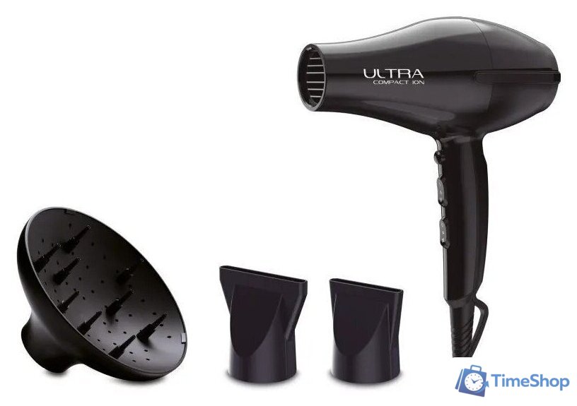 Фен GA.MA Ultra Compact Ion SH2360 (черный) - Изображение №1 — Интернет-магазин Time-Shop