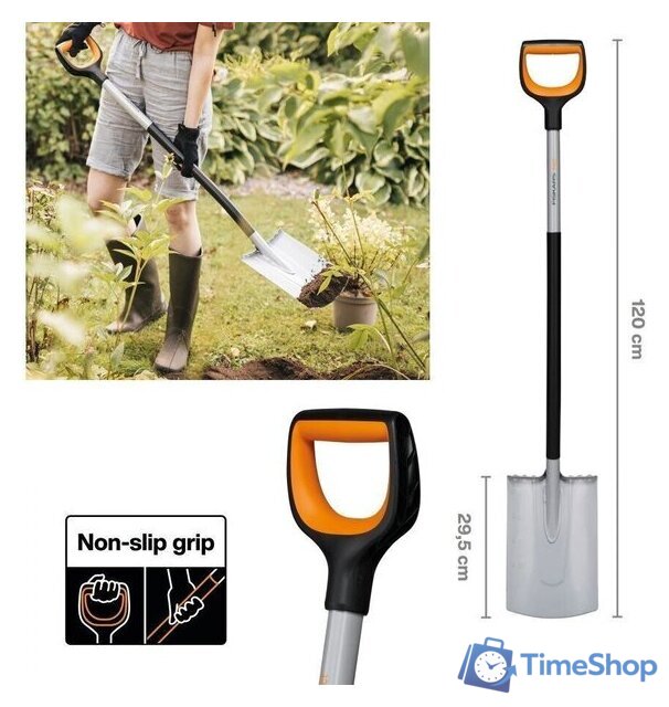 Лопата штыковая прямая Fiskars 1066730 - Изображение №5 — Интернет-магазин Time-Shop