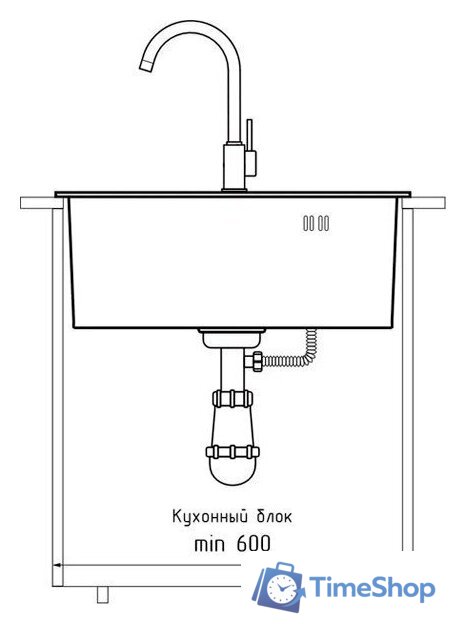 Кухонная мойка GranFest Metal нержавеющая сталь AISI 304 PVD GF-5045 Графит (с сифоном) - Изображение №2 — Интернет-магазин Time-Shop