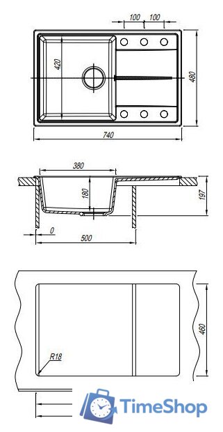 Кухонная мойка Dr. Gans Smart Оливия 740 (латте) - Изображение №2 — Интернет-магазин Time-Shop