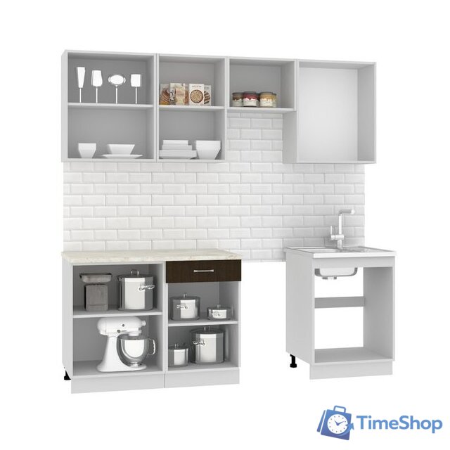 Готовая кухня Mio Tesoro Экстра-лайт 2.2 (венге светлый/венге/королевский опал) - Изображение №3 — Интернет-магазин Time-Shop