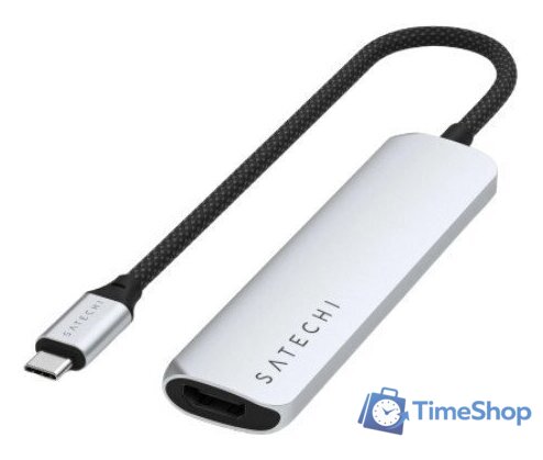 Док-станция Satechi 4-in-1 USB-C Slim Multiport Adapter 4K ST-P4SS (серебристый) - Изображение №1 — Интернет-магазин Time-Shop