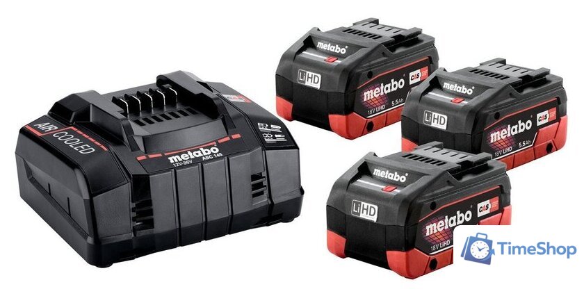 Аккумулятор с зарядным устройством Metabo 685074000 (18В/3x5.5 Ah +12-36В) - Изображение №1 — Интернет-магазин Time-Shop