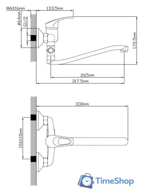 Смеситель AV Engineering AVURS7-A120-221 - Изображение №2 — Интернет-магазин Time-Shop