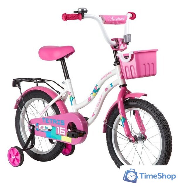 Детский велосипед Novatrack Tetris 16 2020 161TETRIS.WT20 (белый/розовый) - Изображение №2 — Интернет-магазин Time-Shop