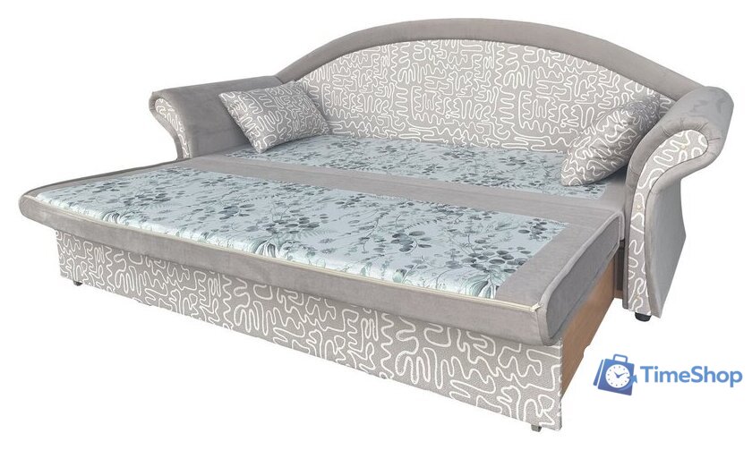 Диван Анмикс Риччи (светло-бежевый, велюр/принт инкас) - Изображение №3 — Интернет-магазин Time-Shop