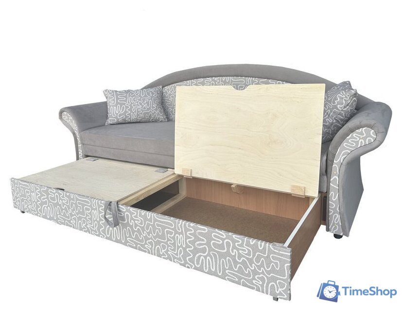 Диван Анмикс Риччи (светло-бежевый, велюр/принт инкас) - Изображение №4 — Интернет-магазин Time-Shop