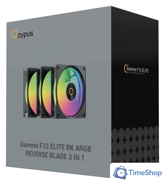 Комплект вентиляторов для корпуса Ocypus Gamma F12 Elite BK ARGB Reverse Blade 3IN1 - Изображение №10 — Интернет-магазин Time-Shop