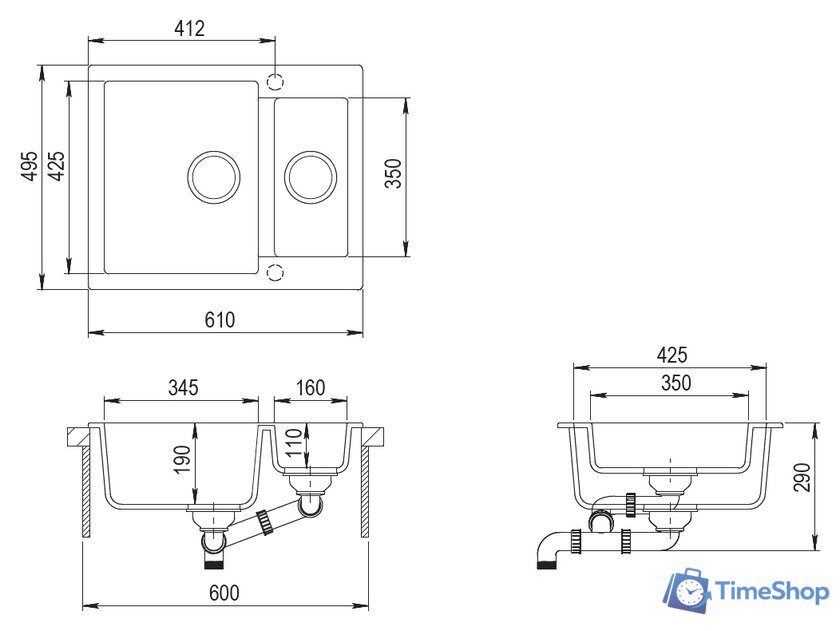 Кухонная мойка TEKA Clivo 60 S-TQ (топаз) [40148032] - Изображение №1 — Интернет-магазин Time-Shop