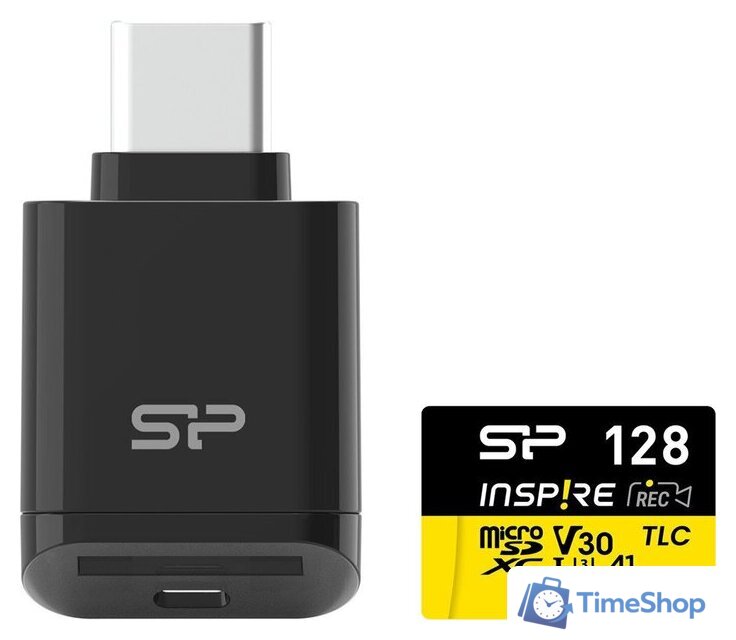 Карта памяти Silicon-Power Inspire microSDXC SP128GBSTXLA2V1NSP 128GB (с адаптером) - Изображение №1 — Интернет-магазин Time-Shop