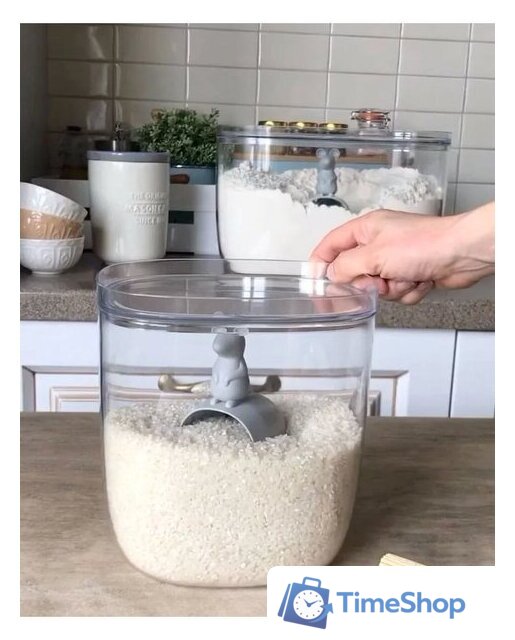 Набор емкостей Qualy Lucky Mouse QL10348-CL-GY - Изображение №2 — Интернет-магазин Time-Shop