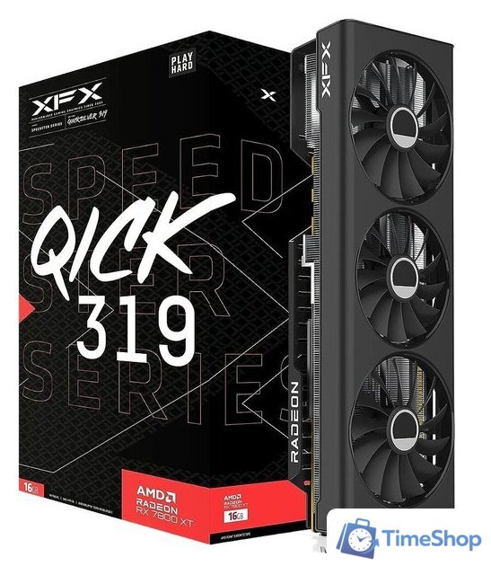 Видеокарта XFX Speedster QICK 319 Radeon RX 7800 XT Core Edition RX-78TQICKF9 - Изображение №1 — Интернет-магазин Time-Shop