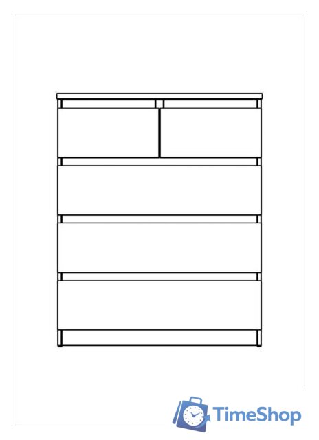 Комод Mio Tesoro Мальта 5 ящиков 80x99 2.05.02.080.3 (дуб сонома) - Изображение №4 — Интернет-магазин Time-Shop