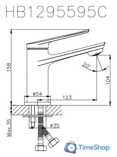 Смеситель Haiba HB10595 (хром) - Изображение №2 — Интернет-магазин Time-Shop