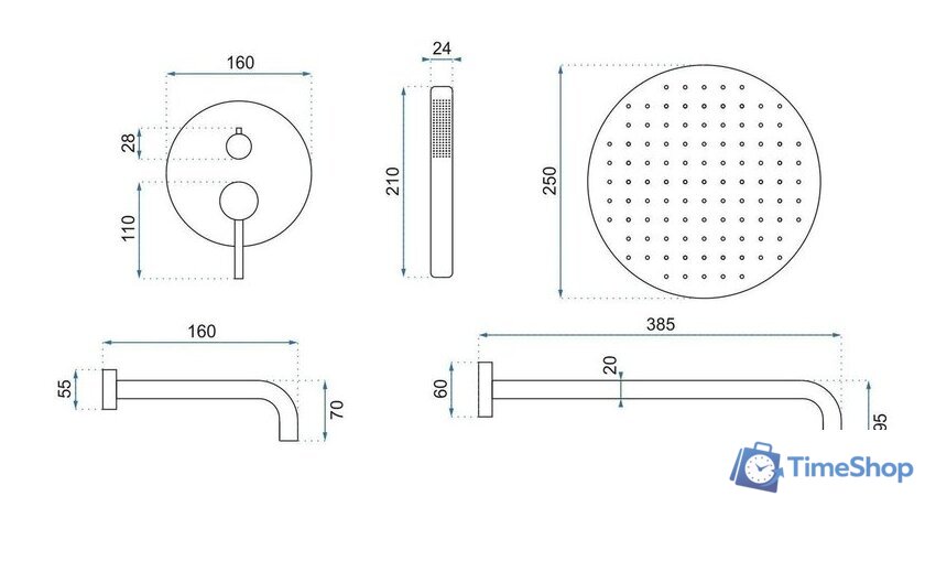 Душевая система  Rea Lungo White REA-P6611 - Изображение №5 — Интернет-магазин Time-Shop