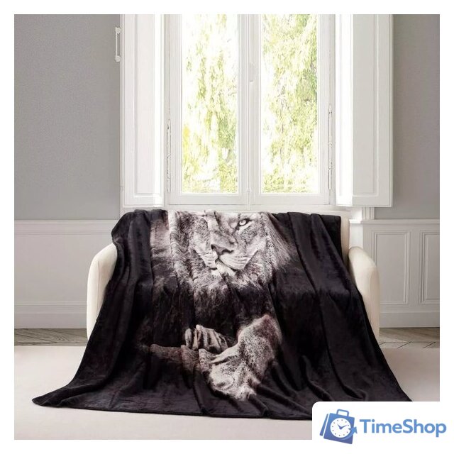 Плед Arya Lion 8680943247339 200x220 (черный) - Изображение №1 — Интернет-магазин Time-Shop