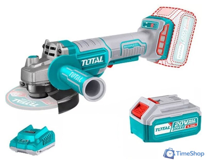 Угловая шлифмашина Total TAGLI2111561 (с 1-им АКБ, кейс) - Изображение №1 — Интернет-магазин Time-Shop