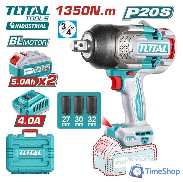 Гайковерт Total TIWLI20135 (с 2-мя АКБ, кейс) - Изображение №1 — Интернет-магазин Time-Shop