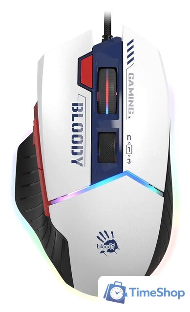 Игровая мышь A4Tech Bloody W95 Max Sports (белый/темно-синий) - Изображение №1 — Интернет-магазин Time-Shop