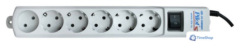 Сетевой фильтр ZIS Pilot S 6 розеток, 10 м, серый - Изображение №2 — Интернет-магазин Time-Shop