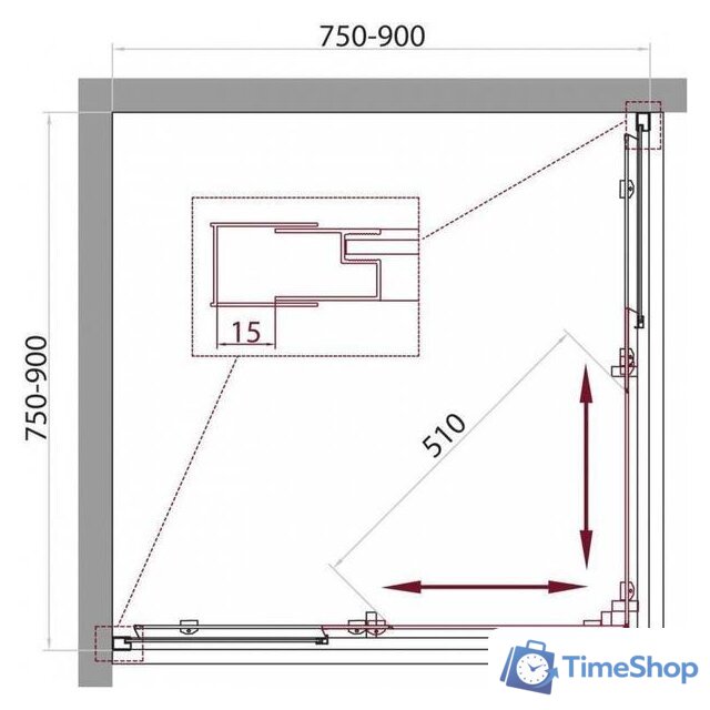 Душевой уголок BelBagno UNIQUE-A-2-75/90-P-Cr (рифленое стекло) - Изображение №5 — Интернет-магазин Time-Shop