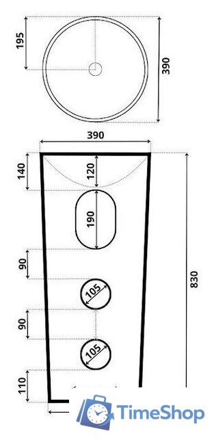 Умывальник Roxen Lila 570905 - Изображение №2 — Интернет-магазин Time-Shop