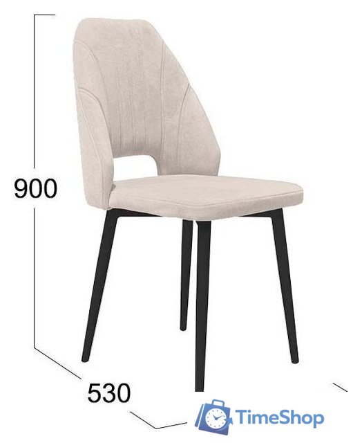 Стул Трия Капри конус Т2 исп.2 (черный муар/велюр бежевый) - Изображение №4 — Интернет-магазин Time-Shop