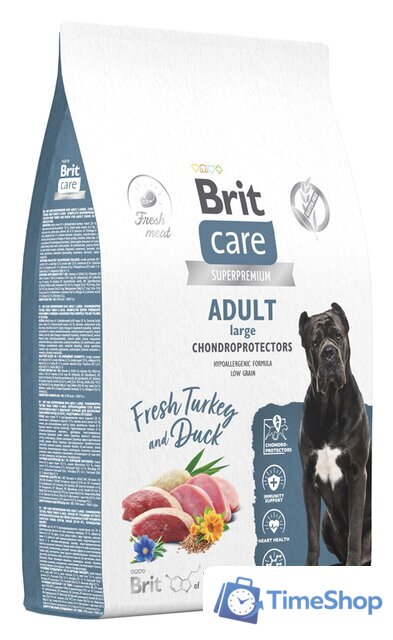 Сухой корм для собак Brit Dog Adult Large Chondroprotectors с индейкой и уткой 12 кг - Изображение №1 — Интернет-магазин Time-Shop