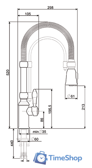 Смеситель Smeg MIDR7CR-2 - Изображение №2 — Интернет-магазин Time-Shop