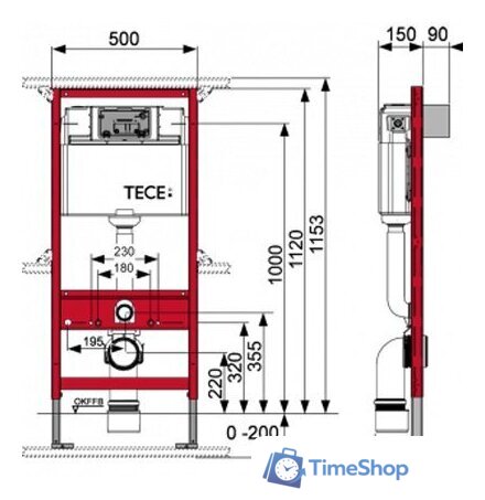 Инсталляция для унитаза Tece 9.300.434 - Изображение №2 — Интернет-магазин Time-Shop
