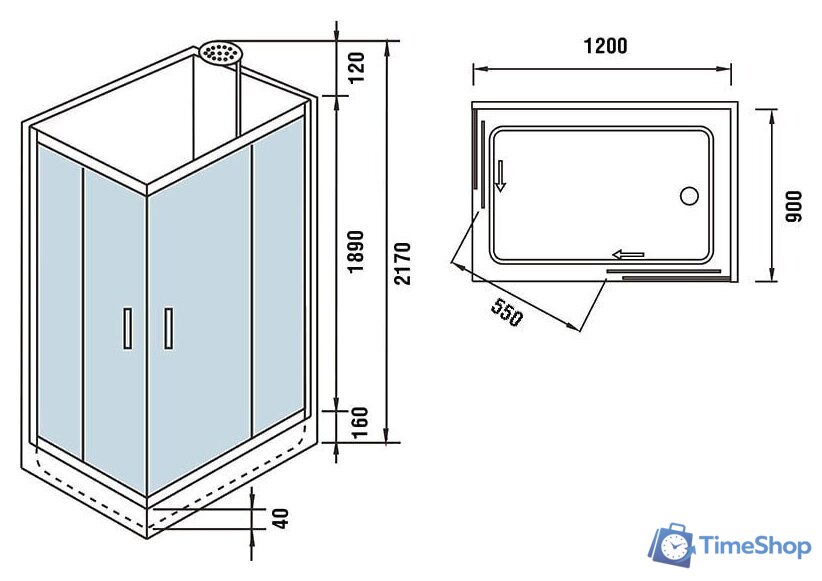 Душевая кабина WeltWasser WW500 Laine 1201 - Изображение №8 — Интернет-магазин Time-Shop
