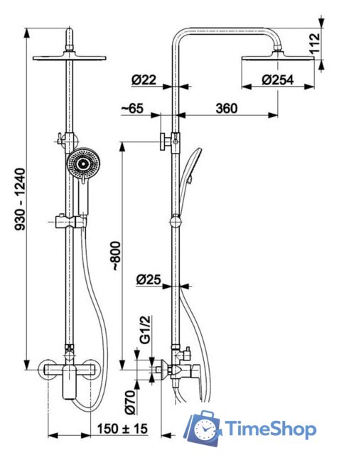 Душевая система  Armatura Agat 4426-910-00 - Изображение №6 — Интернет-магазин Time-Shop
