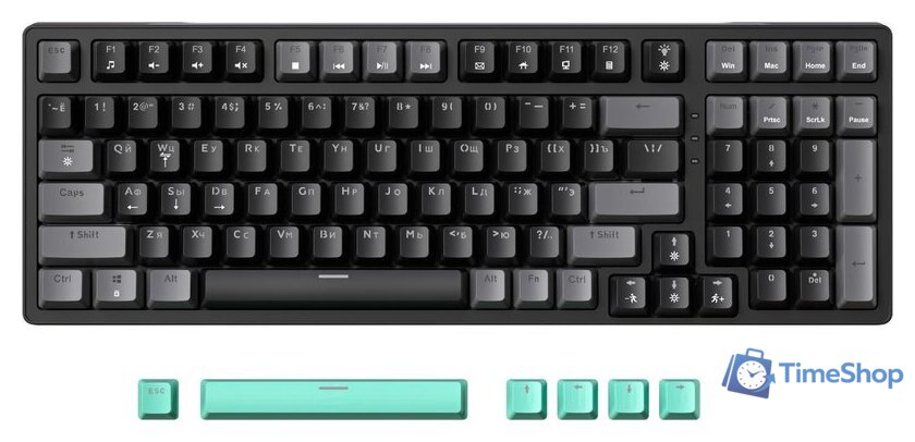 Клавиатура JEGG ZA99 Black Grey Green (TNT Yellow) - Изображение №1 — Интернет-магазин Time-Shop