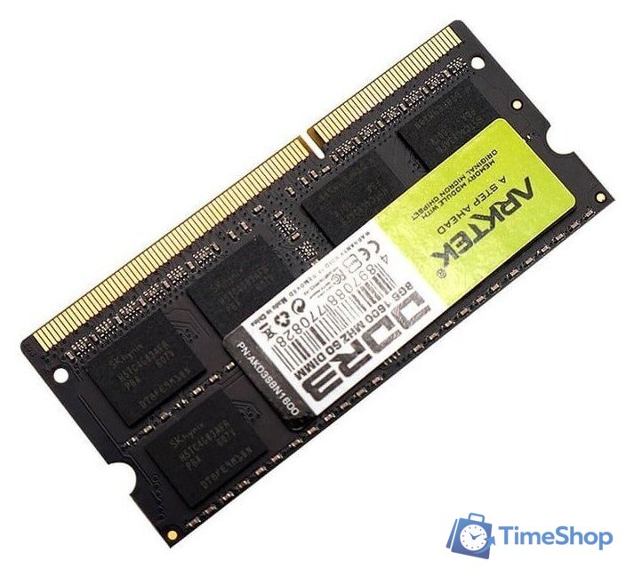 Оперативная память Arktek 8ГБ DDR3 SODIMM 1600 МГц AKD3S8N1600 - Изображение №3 — Интернет-магазин Time-Shop