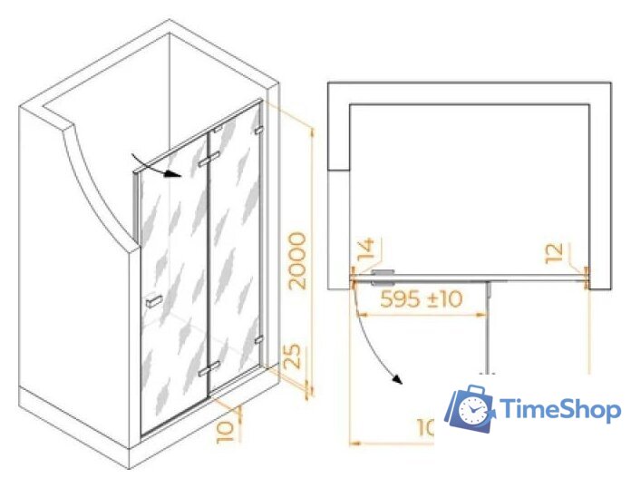 Душевая дверь RGW SV-004Gr 353200411-110 - Изображение №2 — Интернет-магазин Time-Shop