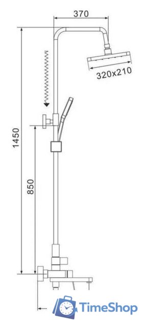 Душевая система  Shevanik S4536G - Изображение №2 — Интернет-магазин Time-Shop