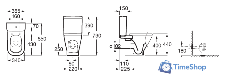 Унитаз напольный Roca The Gap [342477000] (без бачка, без сиденья) - Изображение №4 — Интернет-магазин Time-Shop