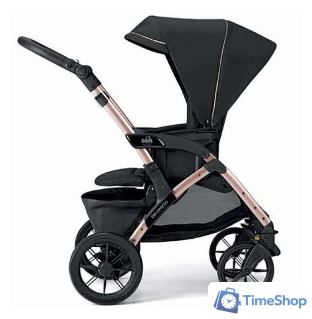 Универсальная коляска CAM Tris Smart (3 в 1, черный/розовый) - Изображение №3 — Интернет-магазин Time-Shop