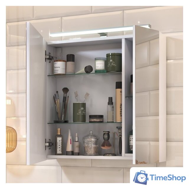  Vigo Шкаф с зеркалом навесной Plaza 700 со светильником - Изображение №4 — Интернет-магазин Time-Shop