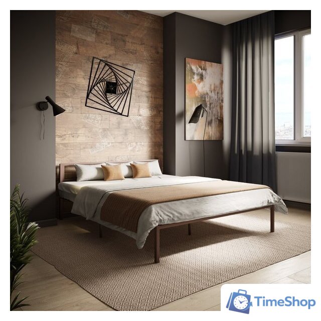 Кровать Князев Мебель Берта БА.160.190.Б (коричневый муар) - Изображение №3 — Интернет-магазин Time-Shop