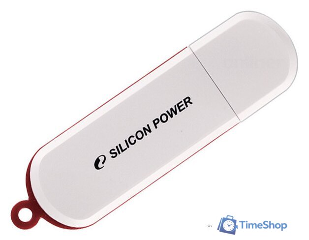 USB Flash Silicon-Power LuxMini 320 32GB (белый/красный) - Изображение №1 — Интернет-магазин Time-Shop